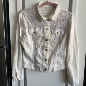 Spring or summertime lace white jacket